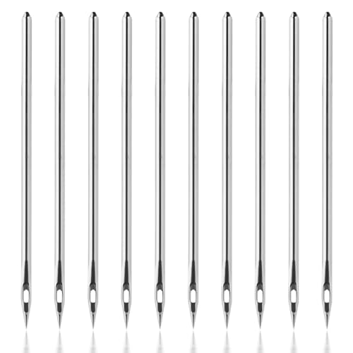 10 Pcs Leather Sewing Awl Hand Sewing Needle Canvas Leather Sewing Awl Needle for Shoe Repairing and Leather Repairing