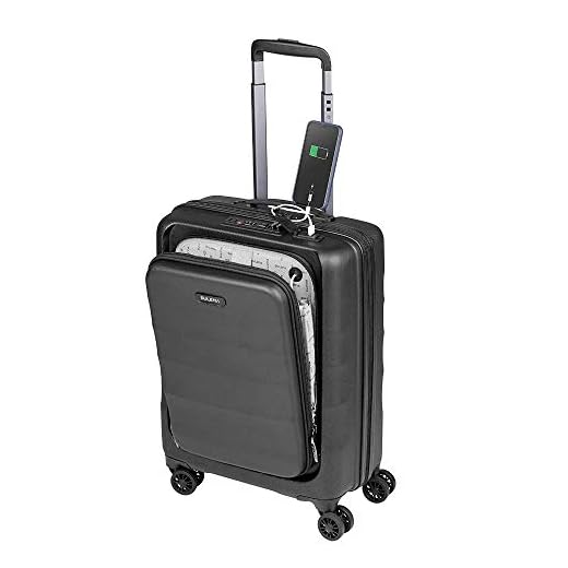 Maletas de Cabina 55x40x20 con USB de Carga Equipaje de Mano Trolley rigida 4 Ruedas giratorias 360º candado TSA Maleta Ryanair, Grandes Resistentes Sulema (Negro)