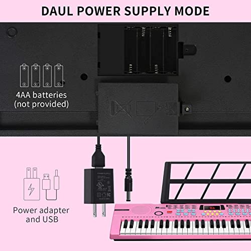 24Hocl 61 Keys Keyboard Piano, Kids Piano Keyboard With Ul Adapter, Stand, Built-In Speaker, Mic, Portable Electronic Keyboard For Boys, Girls, Beginners Birthday Holidays Best Gifts #TOP5