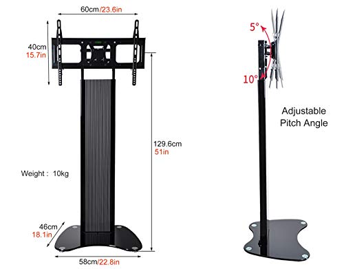 Soporte para TV de Piso Giratorio para TVs 32-68" miniatura 3