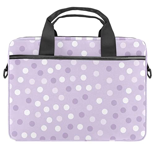 Sacoche bandoulière antichoc pour ordinateur 13.3 pouces violette à pois colorés