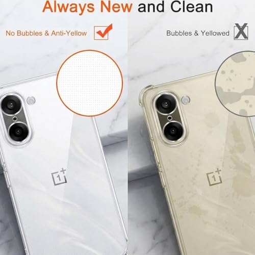 Image of Fashionury 3D Raised Transparent Crystal Clear Back Cover for OnePlus Nord CE 5 5G | Shockproof Design | Anti-Slip Grip | Camera Protection | 360 Degree Protection Mobile Case