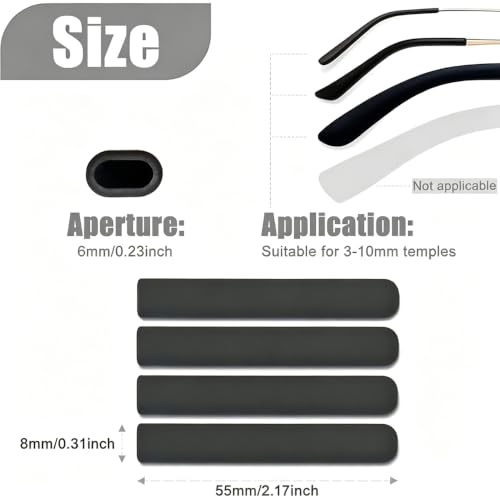Image of 2 Pairs Ear Grips for Spectacles, Anti-Slip Specs Holder, Glasses Ear Grip