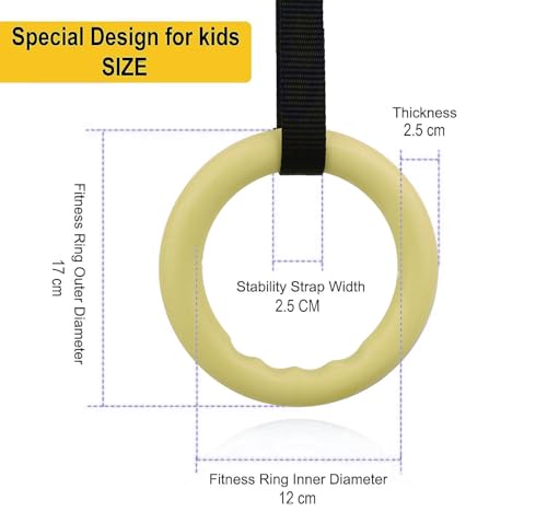 Image of Gymnastics Rings for Kids | 170 cm Fun Gymnastic Toys for Boys and Girls | Ideal for Indoor, Outdoor Gym Play Set