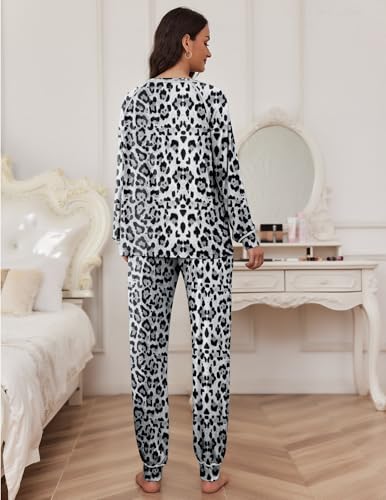 Image of Ekouaer Pajamas Set for Women Soft Comfy Pjs Sets Long Sleeve Sleepwear Loungewear S-XXL