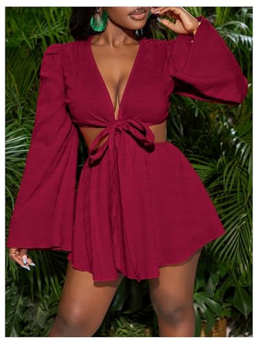 Image of BEAUDRM Women's Summer Tropical Dress Sexy Vacation Outfits Beach Sundress | Tropical Dresses for Women, Summer Dress, Two Piece Sets, Summer Outfits