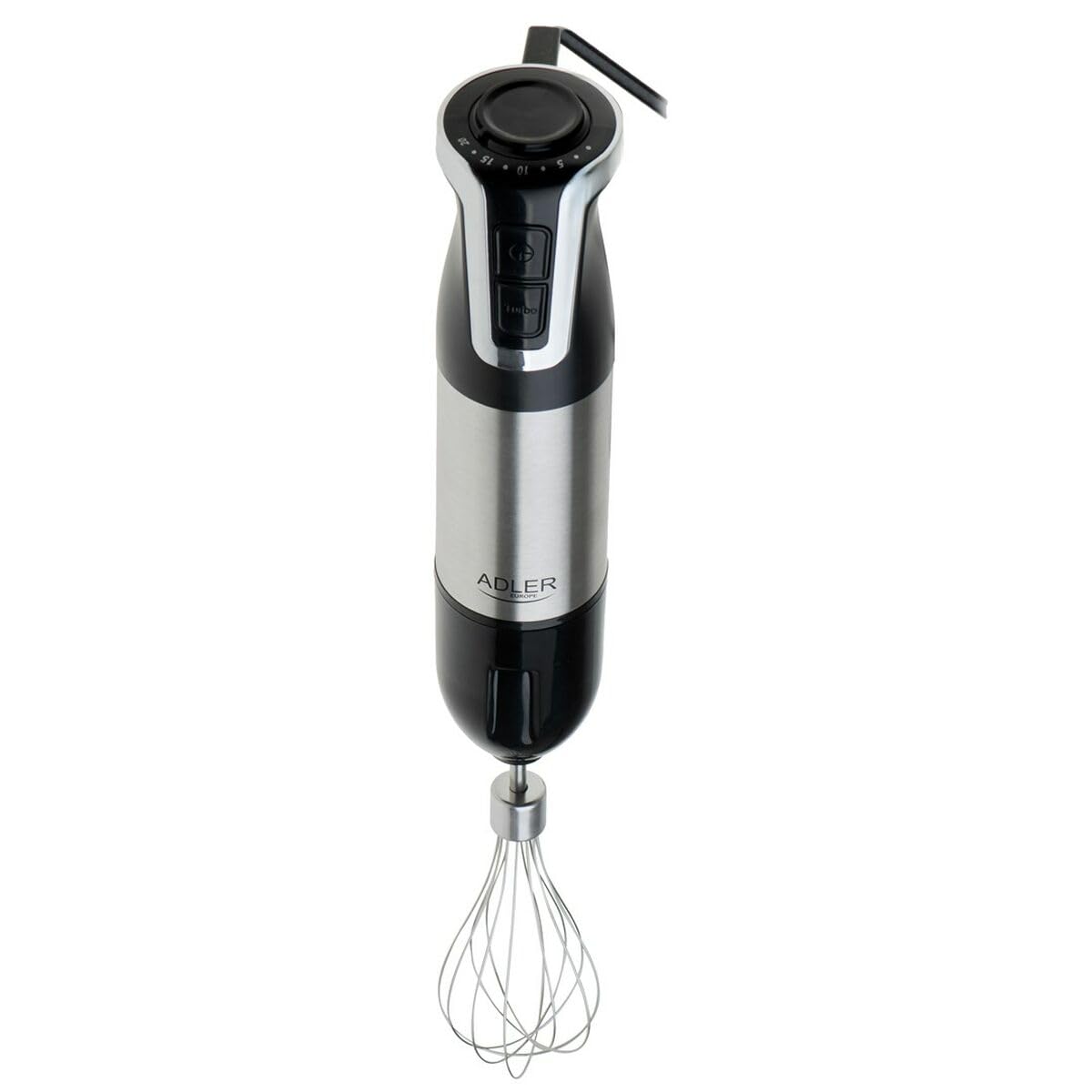 ADLER EUROPE Mixeur Plongeant AD 4627 – 1800 W de puissance, 20 vitesses avec fonction Turbo – 4 lames en acier inoxydable, hachoir 600 ml, verre doseur 700 ml, fouet, mousseur à lait