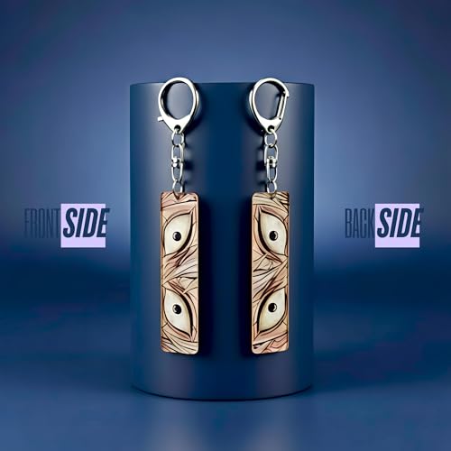 Image of Dem-on Slayer Anime Acrylic Glowing Eyes Keychain | Luminous Eye Glow Key Ring | Premium Otaku Accessory for Bags, Bikes, Cars, Backpacks & Key Holder