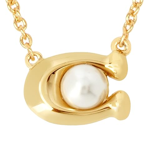 Coach Women's Pearl Signature Pendant Necklace2