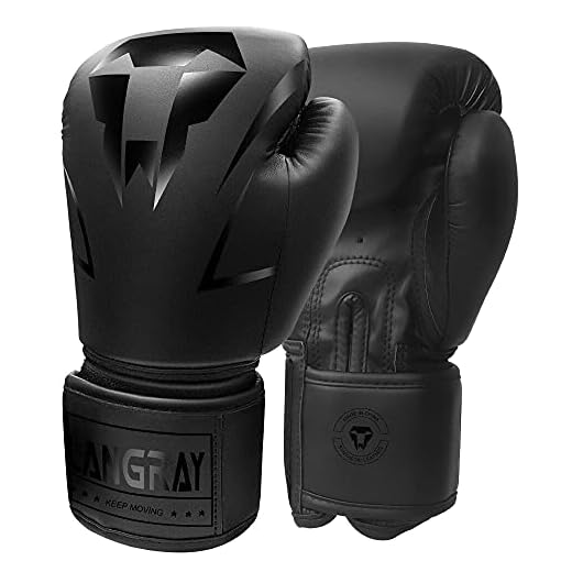 Boxhandschuhe,LangRay Boxhandschuhe aus Kunstleder Box Handschuh Herren Set Boxhandschuhe Damen Punching Handschuhe für Kampfsport MMA Sparring und Boxen, Schwarz 10oz