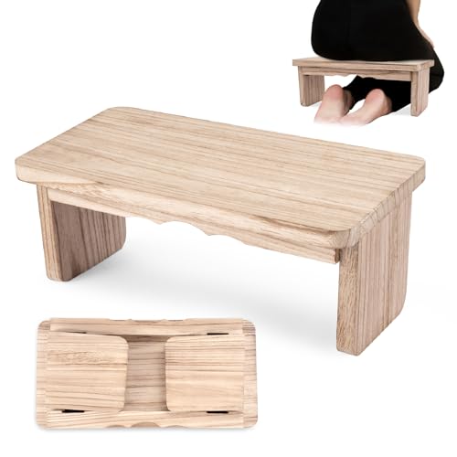 Meditation Bench - Yoga Bench,Wooden Zen Meditation Stool Kneeling Bench for Mindfulness Practice Tea Ceremony and Relaxation Ergonomic Design for Comfort and Support Household,Light Wood