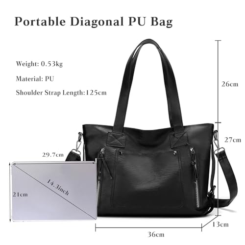 Bolso de hombro mujer de cuero PU estilo tote elegante miniatura 3