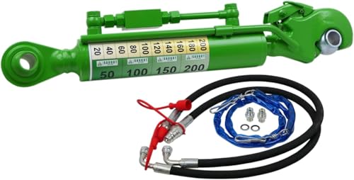 FAIE Hydraulischer Oberlenker Kat.2 mit Fanghaken & Kugelauge – Hub 200mm, Länge 535-735mm, bis 90PS, inkl. Anschlussschläuchen, Steuerkette & Rückschlagventil, Druckkraft 5.100kg, Zugkraft 3.620kg