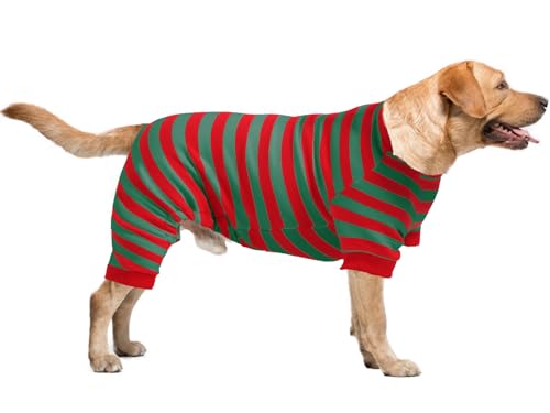 Pijama Navideño para Perro de Algodón Rayado XXX-Large