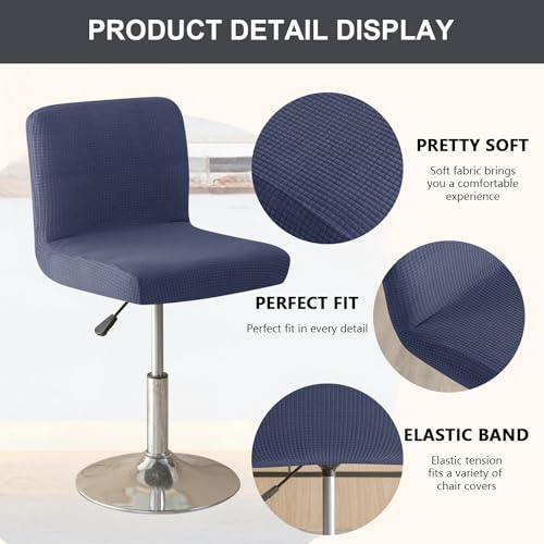 Image of Chair Covers Bar Stool Cover 2pc Bar Chair Cover Swivel Bar Stool Slipcover | Waterproof Counter Height Bar Stool Cover High Back Chair Cover Counter Stool Bar Chair Covers for Kitchen Pub Dining Room,23