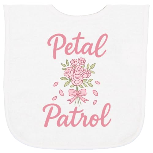 inktastic Petal Patrol Flower Girl Wedding Baby Terry Cloth Bib