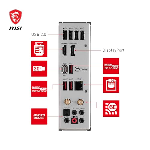 MAG B760M MORTAR WIFI II Scheda Madre, mATX - Supporta Intel 12° & 13° Gen, LGA 1700 - DDR5 Memory Boost 7800+MHz/OC, 1x PCIe 5.0 x16, 3 x M.2 Gen4, 2.5G LAN, Wi-Fi 6E - Scheda madre - Immagine 5