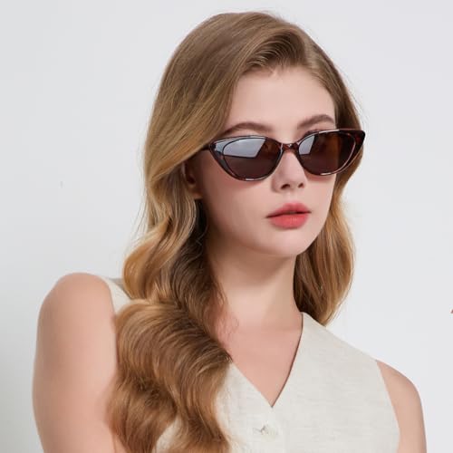 Narrow Small Retro Polarized Cat Eye Sunglasses for Women Trendy Driving Glasses4
