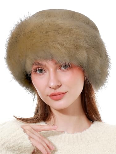 Bonnet léopard femme anti-froid doublé polaire extensible doux kaki
