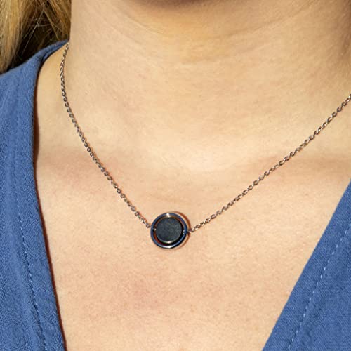 Luminava - Hematite Fidget Spinner Necklace - Anxiety Necklace For Women - Hematite Necklace - Stress Relief Jewelry - Fidget Jewelry - Fidget Necklace For Women - Stainless Steel Chain #TOP3