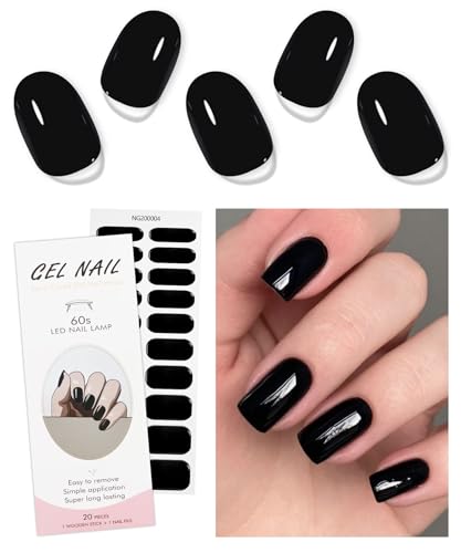 JMEOWIO Gel semicurado de autocolantes preto Halloween gel semi-curado Nail Art Stickers decoração