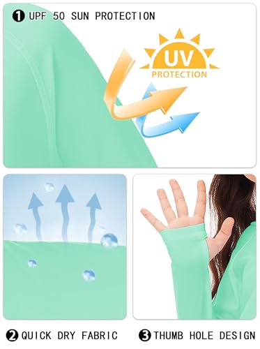 Image of Remimi Kids Sun Shirt Rash Guard Quick Dry Sun Protection Athletic Hoodie Hiking Shirts 3-12 Years