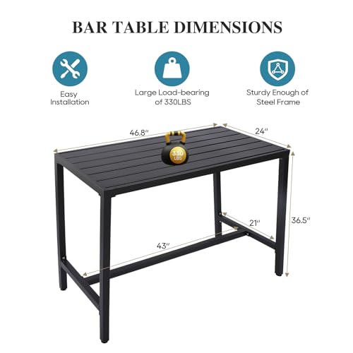image for Sumshadow Outdoor Bar Table, Patio Console Pub Height Tables with Powd