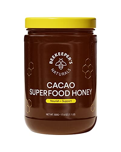 Beekeeper's Naturals Superfood Cacao Honey - Organic, Raw Ecuadorian Cacao with Antioxidants, Iron and Calcium. Free of Gluten, Dairy & Sugar (1.1lbs)