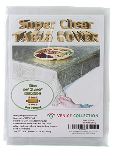 Super Clear and Durable 100% Vinyl Tablecloth Protector 60