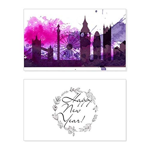 Tarjeta conmemorativa de Año Nuevo para felicitar las fiestas con un toque de Londres