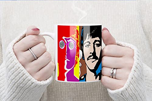 The Tasse Beatles E Blanche Ceramique White Mug - Les Beatles, Paul McCartney, John Lennon, RIngo Starr, George Harrison The Tasse Beatles E Blanche Ceramique White Mug – Image 4