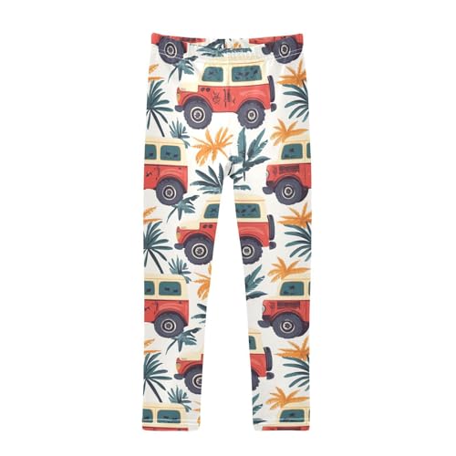 Monster Truck Girls Leggings,Workout Leggings for Girls Toddler Athletic Legging Size for 3-10T