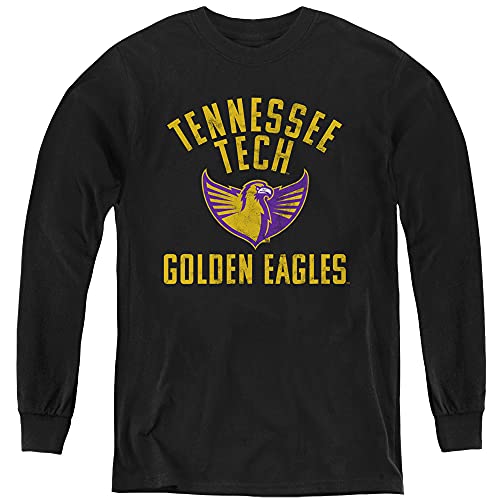 Tennessee Technological University Official Tennessee Tech Golden Eagles Logo Youth Long Sleeve T Shirt,Black, X-Large