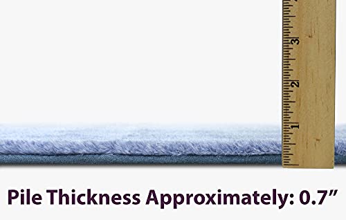 Tapete Fur Faux 5'x7' Azul Denim Suave Antideslizante miniatura 4