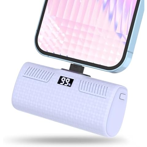 GIN FOXI Portable Charger for iPhone, Fast Charging (22W) LCD Digital Display Cute Power Bank, Portable Phone Charger Battery Pack for iPhone 14/14 Plus/13/13 Pro Max/12/11/8 Cover