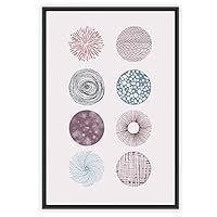 Framed Canvas Wall Art Colorful Circle Canvas Prints Home Artwork Decoration for Living Room,Bedroom - 16x24 inches