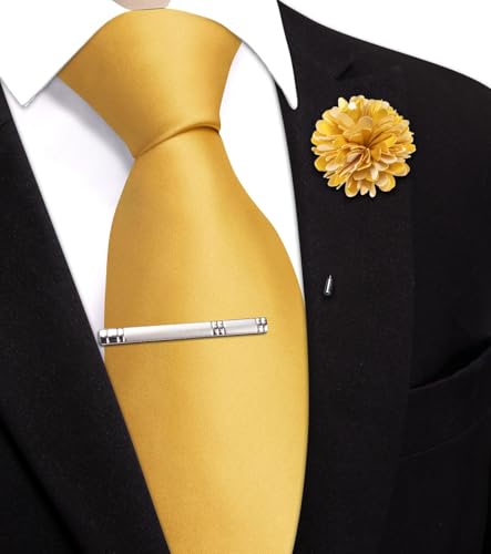 Image of Hi-Tie Men's Extra Long Solid Satin Tie Set 63 Inch /70 Inch Formal Necktie