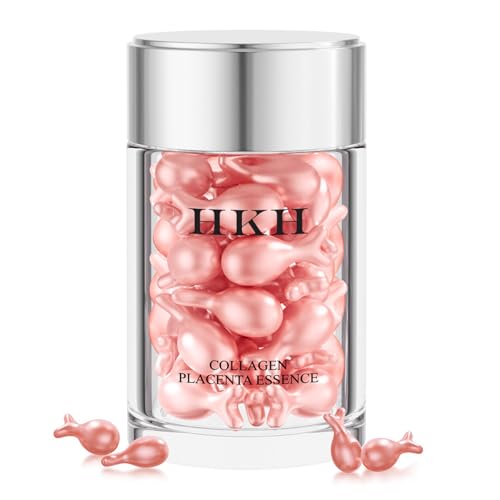 Hkh Retinol Collagen Placenta 48 Capsules Serum,Morning C Evening A,Vitamin C Anti-Wrinkle Serum,Vitamin A Retinol Hyaluronic Acid Anti-Aging Serum,Hydrate And Moisturize,Travel Portable Sealed 48Capsule cover