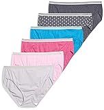 Fruit of the Loom Size Women's Plus Heather Assorted Cotton Hi-Cut Panties, 6 Pack, 12