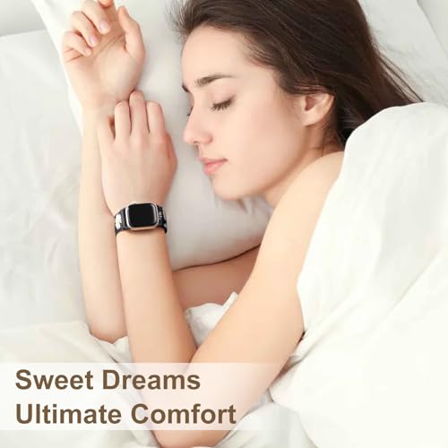 Image of Easuny 5 Pack Stretchy Bands Compatible with Apple Watch 40mm 41mm 42mm 38mm 44mm 45mm 46mm Women, Elastic Fabric Nylon Strap Wristband for iWatch SE 3 2 1 Series 11 10 9 8 7 6 5 4 3 Boho Solo Loop
