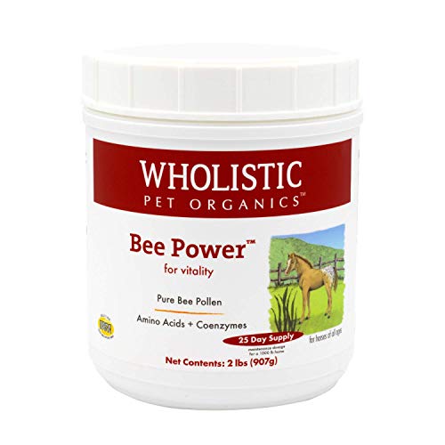 Wholistic Pet Organics Bee Powder: Equine Bee Power Organic Bee Pollen for Horses - Horse Itch Relief Allergy Supplement - Natural Immune Booster, Anti Itch Skin Treatment and Health Support - 2 Lb