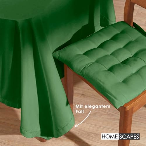 Homescapes Hochwertige Tischdecke dunkelgrün 137x137 cm, Tischtuch quadratisch aus 100% Baumwolle, waschbar & pflegeleicht – Ansicht 6