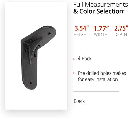 image for NACH 4 Pack Heavy Duty and Thick Borris Cast Iron Industrial Shelf Bra