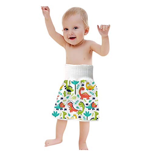 DEATU |Comfy Reusable Cotton Baby Diaper Skirt Shorts 2 in 1 Boy's Girl's Night Time Training Pants Cloth Underpants (AM,0-4 Years)