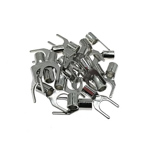200/100pcs Spade Crimp Terminals Electrical Cord End Wire Connector SNB3.5/5.5/8/14 Cable Ferrules 14-6AWG 2.5-16mm2(SNB8-6 (100Pcs))
