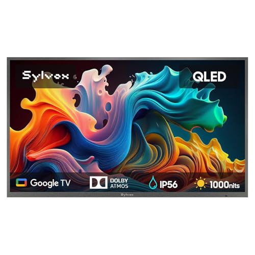 Image of SYLVOX Outdoor TV, 43'' QLED Smart TV, IP55 Waterproof, Dolby Atmos HDR 10, Voice Remote,1000nits Weatherproof Television, Chromecast Built-in for Deck, Patio or Garden(Deck Pro QLED 3.0)