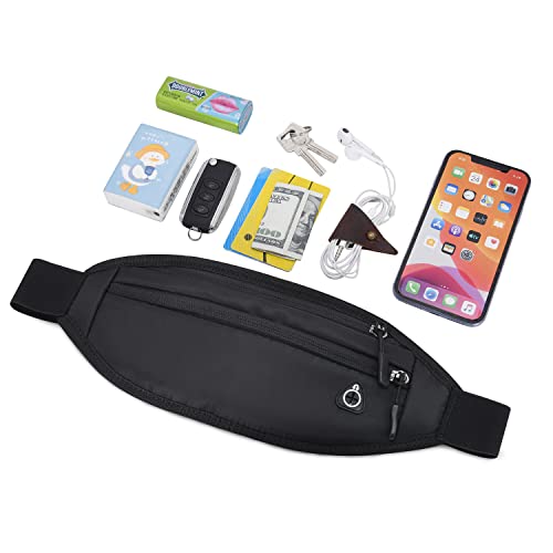 QKUDS Laufgürtel Handy bis 7 Zoll Hüfttasche für Damen Herren Kinder Mädchen Gürteltasche Bauchtasche wasserdichte für Sport Running Joggen Fitnesss Radfahren (Schwarz)