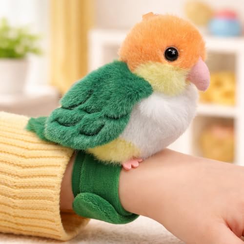 Image of Babique Plush Bird Wristband Toy for Kids | Soft Stuffed Animal Slap Band Bracelet | Cute Baby Soft Toy Wrap Wristband for Boys & Girls | Mini Colorful Plush Gift for Kids