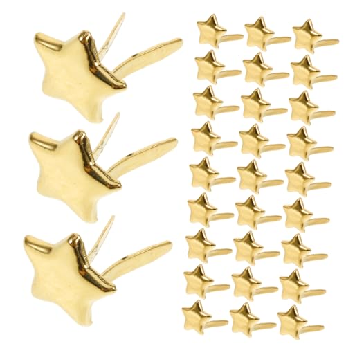 ARTIBETTER 100pcs Colored Nails Paper Brads Fastener Craft Brads Fasteners Clips Dressmaking Rivets Paper Fasteners Dressmaking Studs Pins Brads Crafting Haberdashery Sew Golden Metal