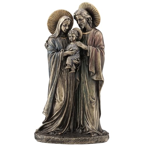 Estatua Familia Sagrada Resina Bronce 8.66 pulg miniatura 1